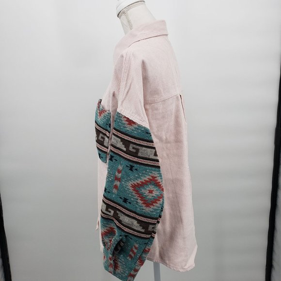 MONTANA WEST Corduroy Shacket Southwestern Serape Aztec Western NWT - Picture 7 of 10